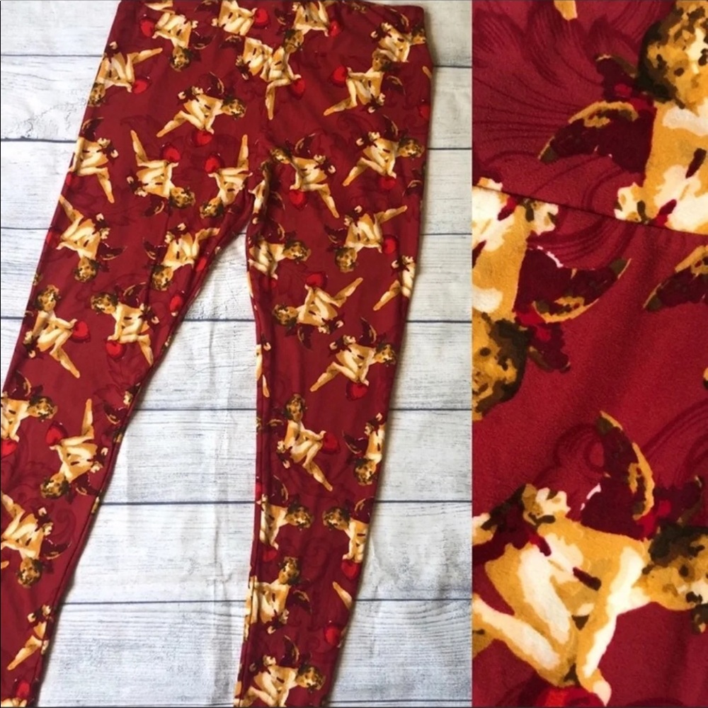 LuLaRoe Cupid Valentine Heart Leggings TC